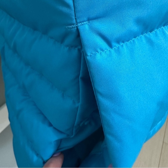 Lands End Puffer Vest SZ Large 14-16 Robins Egg Blue Full Zip Pockets READ - Picture 4 of 9